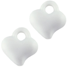 Acryl hanger / bedel hartje - Wit